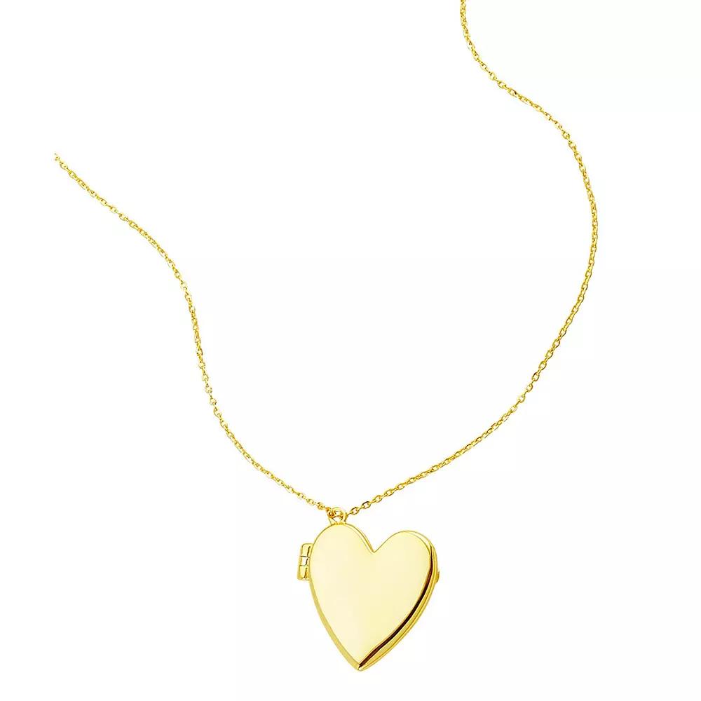Adornia 14k Gold Plated Heart Locket Necklace, Women's, Size: 16-18" ADJ, Gold Tone Product Image