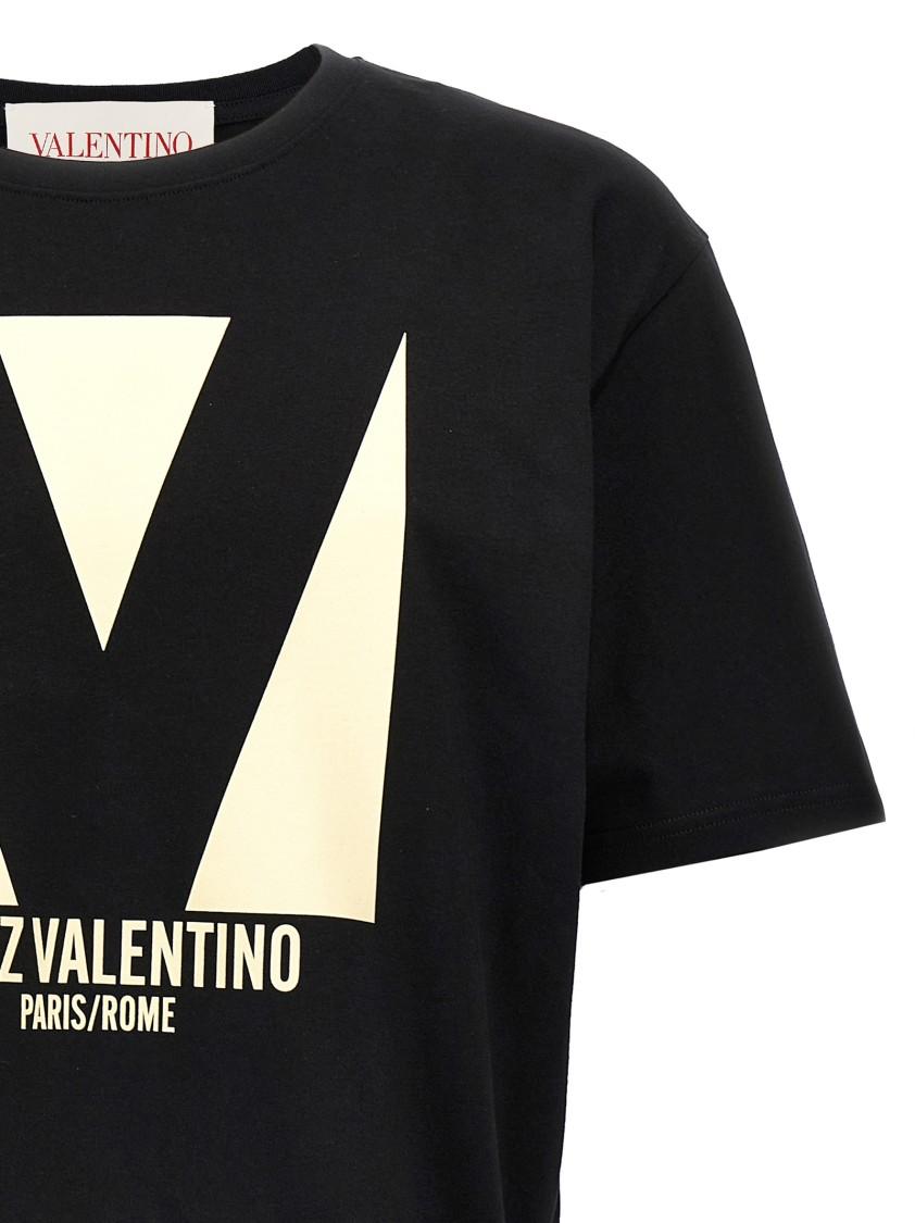 VALENTINO Crew Neck Short Sleeves T-shirts In Black Product Image