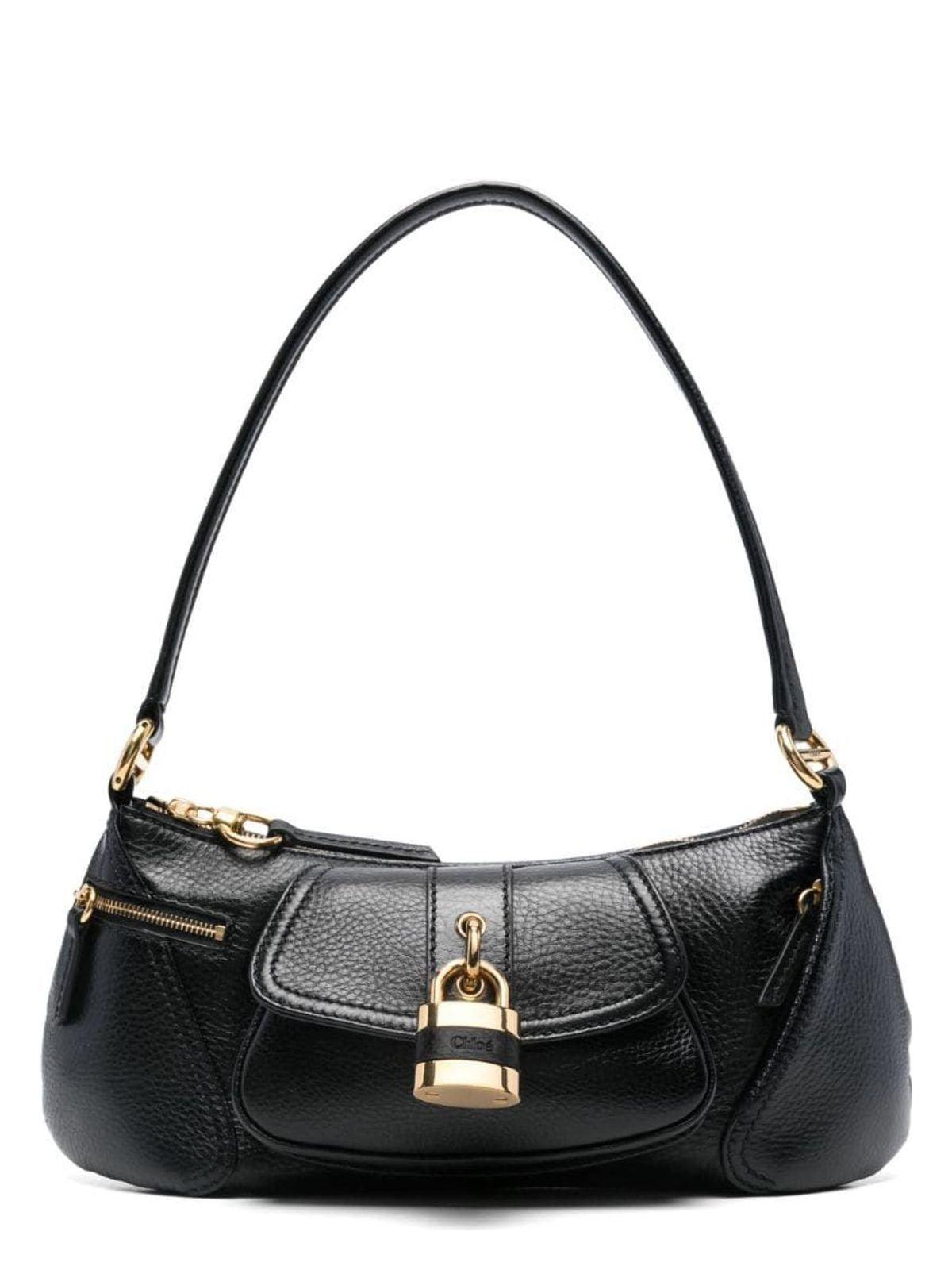 CHLOÉ The 99 Embellished Textured-leather Shoulder Bag In Black Product Image