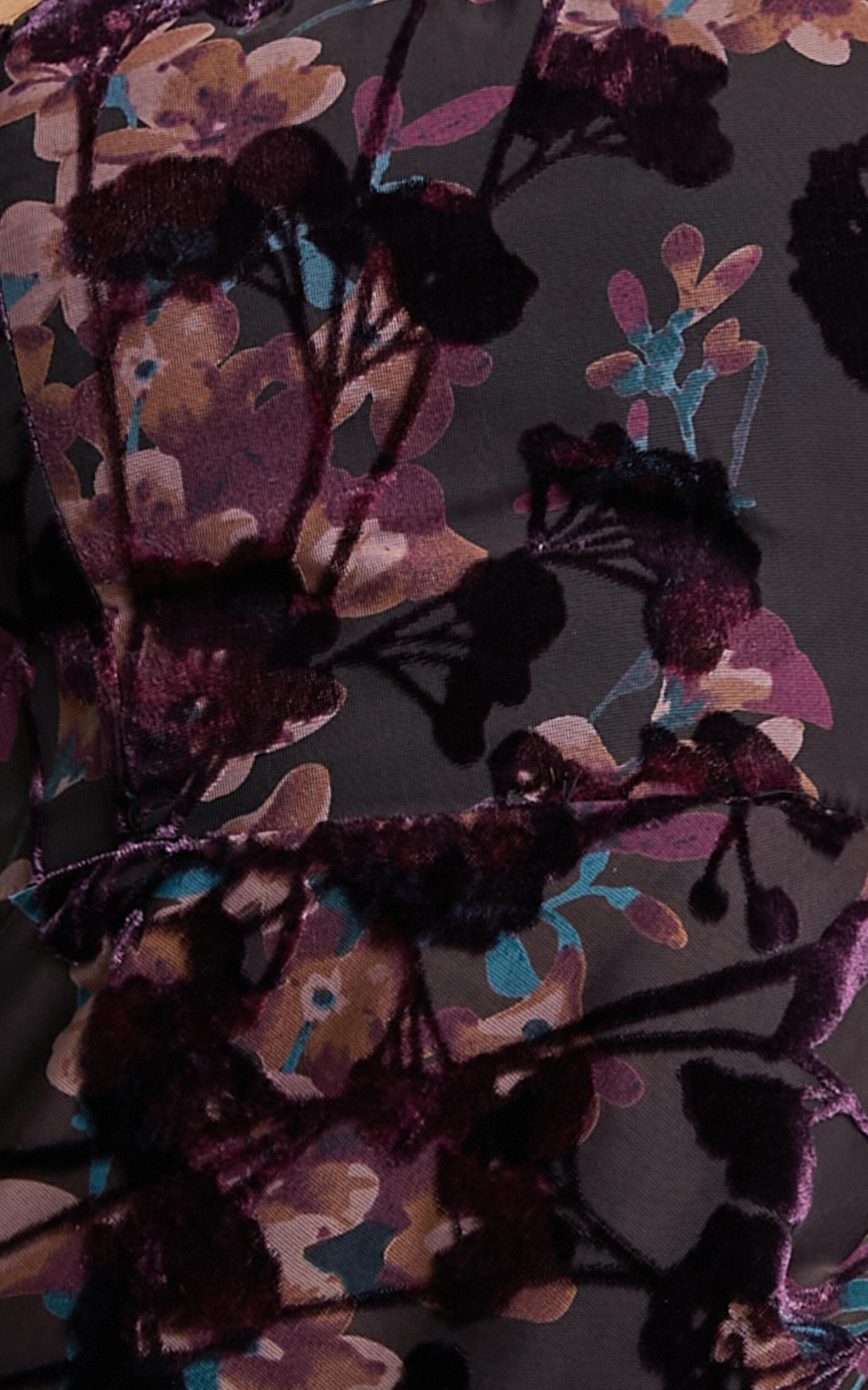 Jessell Midi Dress - High Split Strapless Dress in ALETTA BURNOUT Product Image