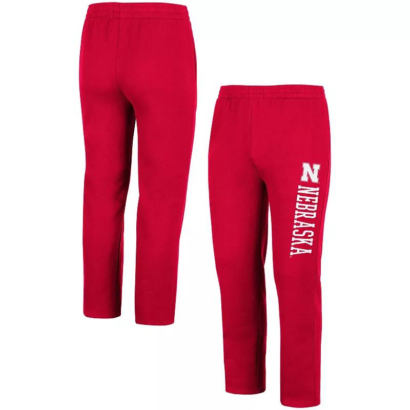 Men's Colosseum Scarlet Nebraska Huskers Fleece Pants,  Product Image