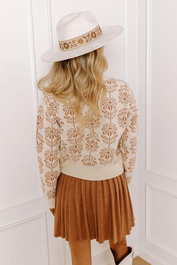 Bloom With A View Knit Sweater In Iced Mocha Product Image