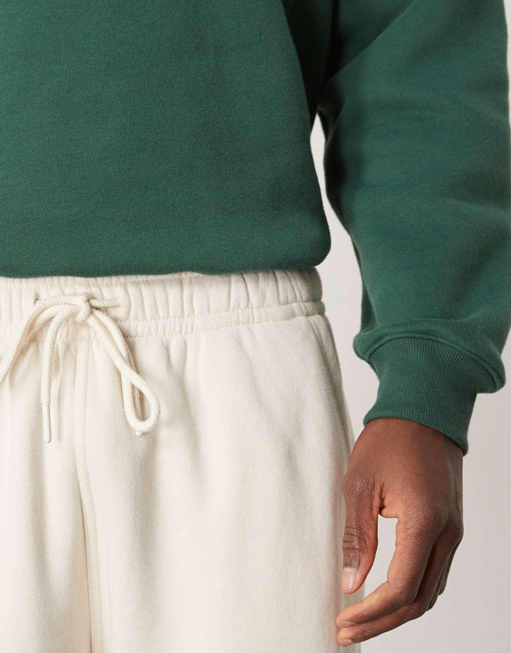 Abercrombie & Fitch cuffed essential sweatpants in cream Product Image