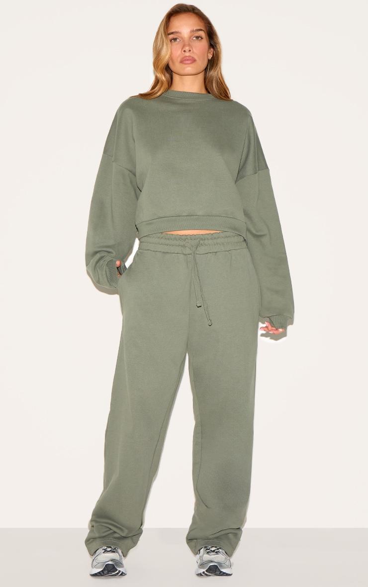 Olive Premium Boxy Sweatshirt Product Image
