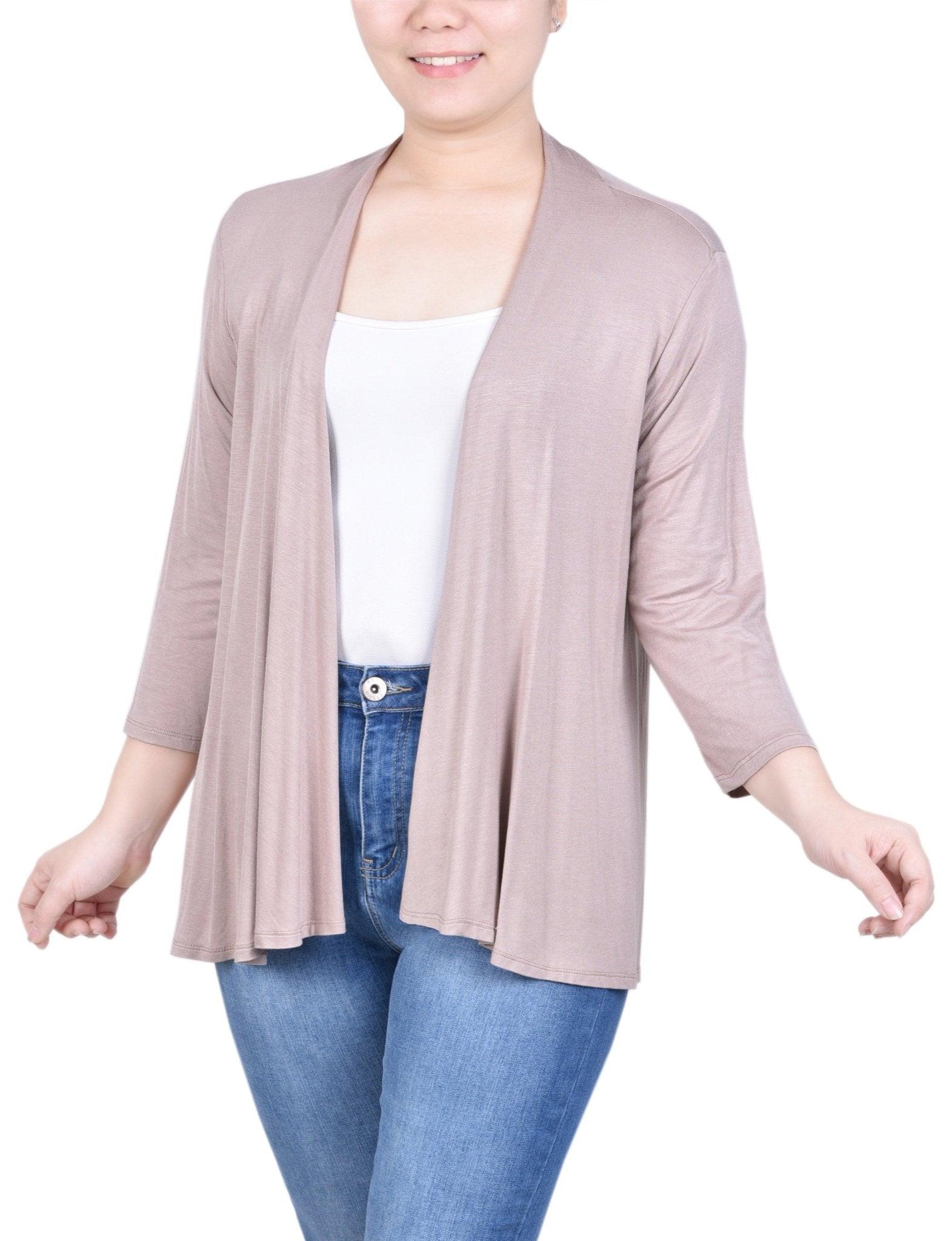 Reflecting Pond 3/4 Sleeve Solid Cardigan Product Image