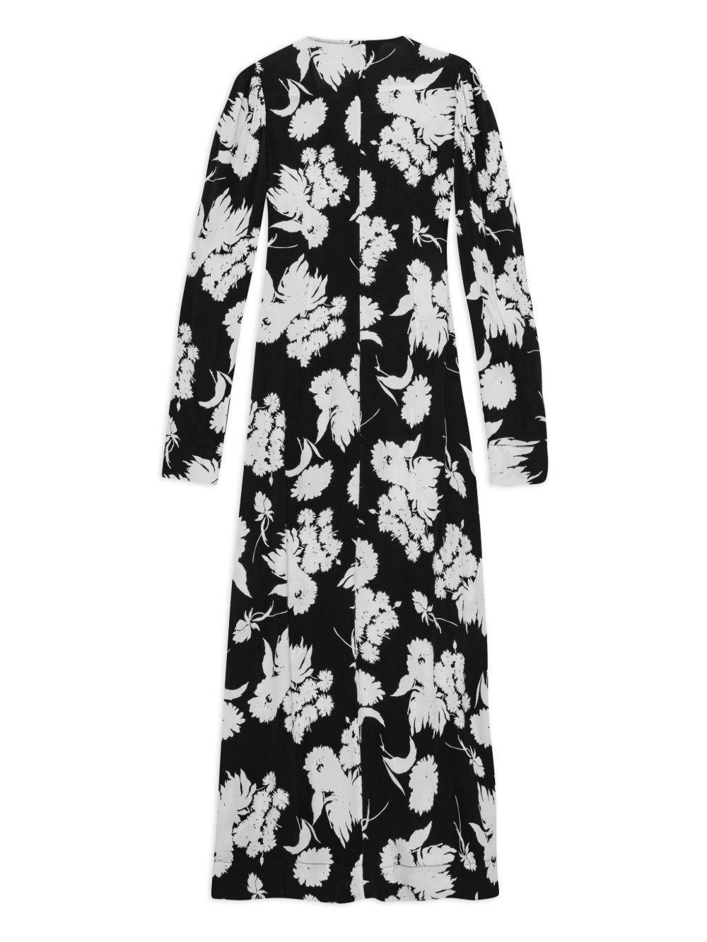 floral-print long-sleeve midi dress Product Image