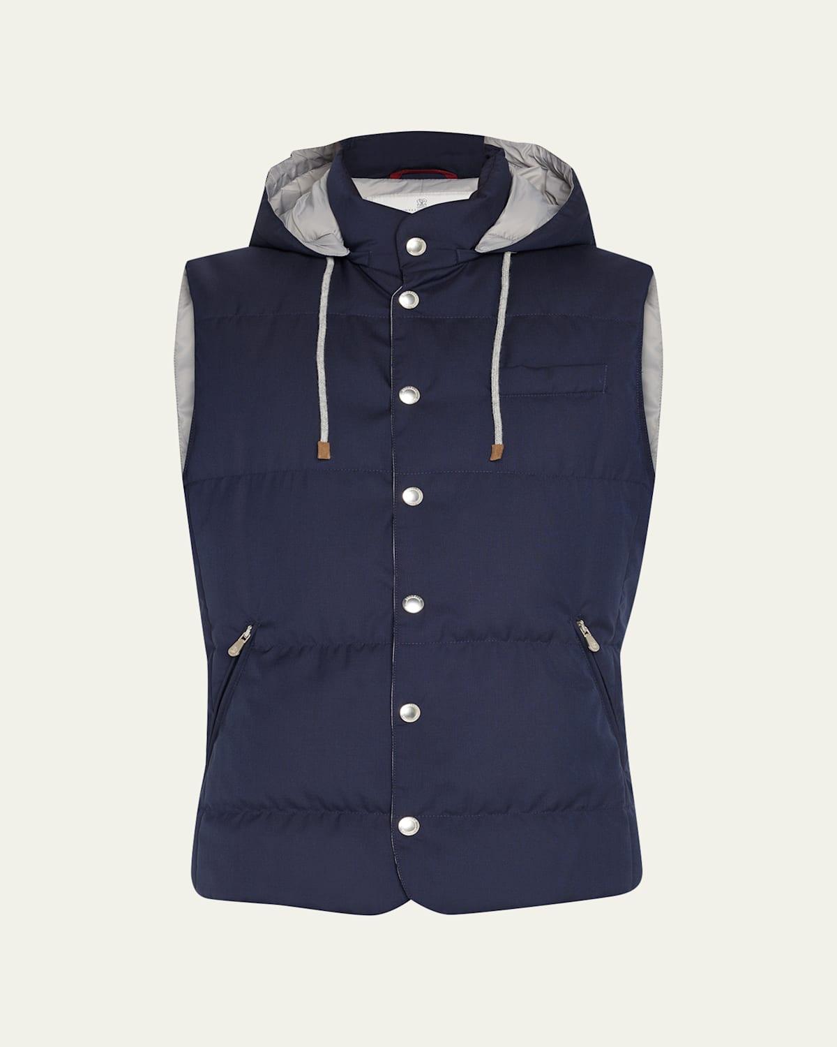 Mens Hooded Down Vest Product Image