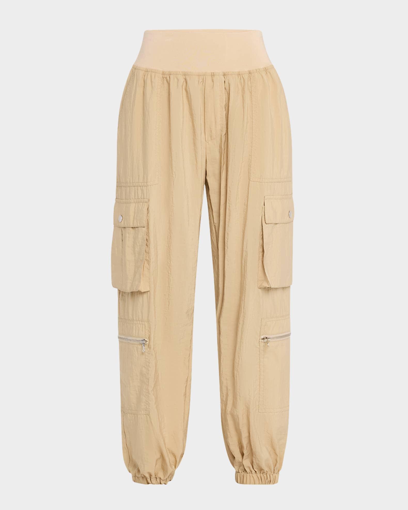 Genevive Satin Cargo Jogger Pants Product Image