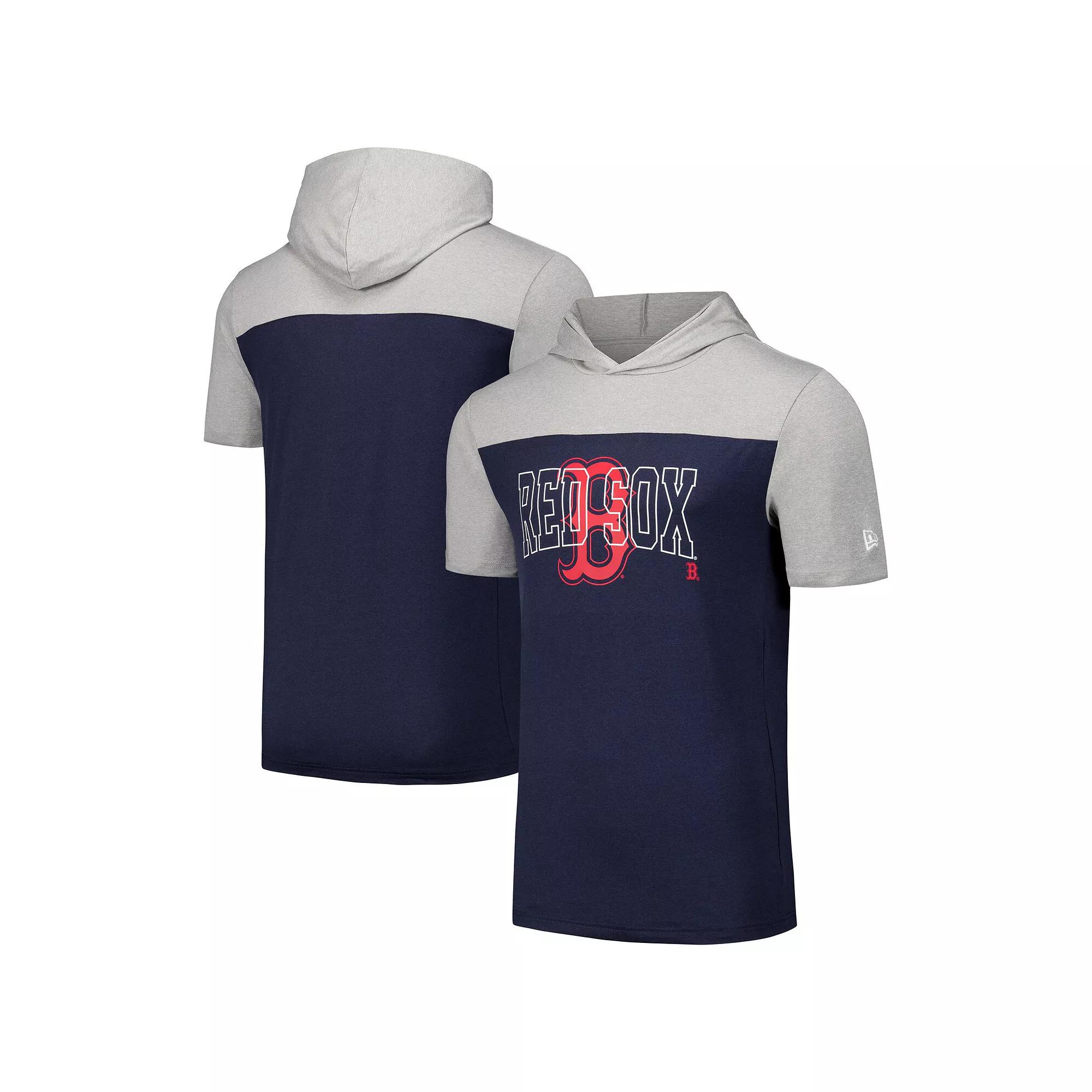 Men's New Era Navy Boston Red Sox Active Brushed Hoodie T-Shirt, Size: Medium, Blue Product Image