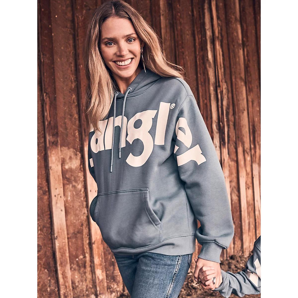 Women's Wrangler Bold Logo Hoodie in Azure Product Image