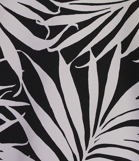 Aubrey Lorenzo IslandZone® Jersey Leaf Print Polo Collar Sleeveless A-Line Dress Product Image