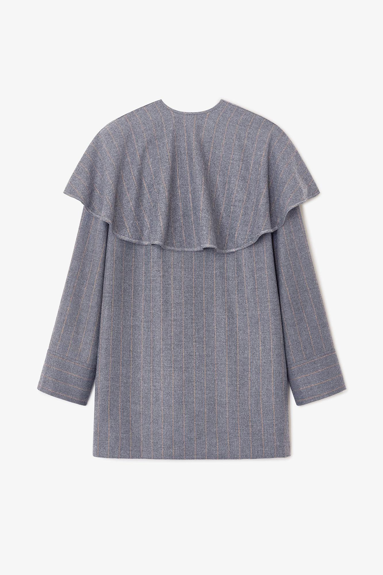 Grey Stripe Circle Collar Dress Product Image