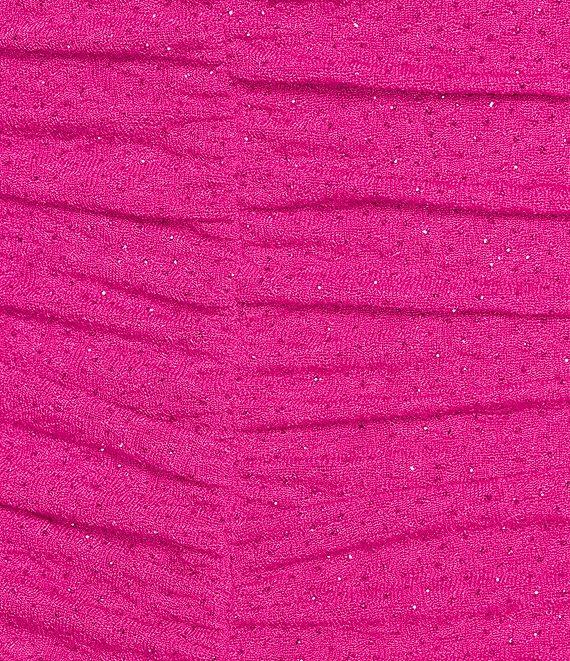 Honey and Rosie Glitter Knit Sweetheart Neck Cold Shoulder Shirred Fitted Dress Product Image