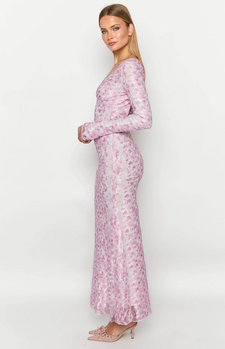 Zach Pink Long Sleeve Maxi Dress Baby Product Image