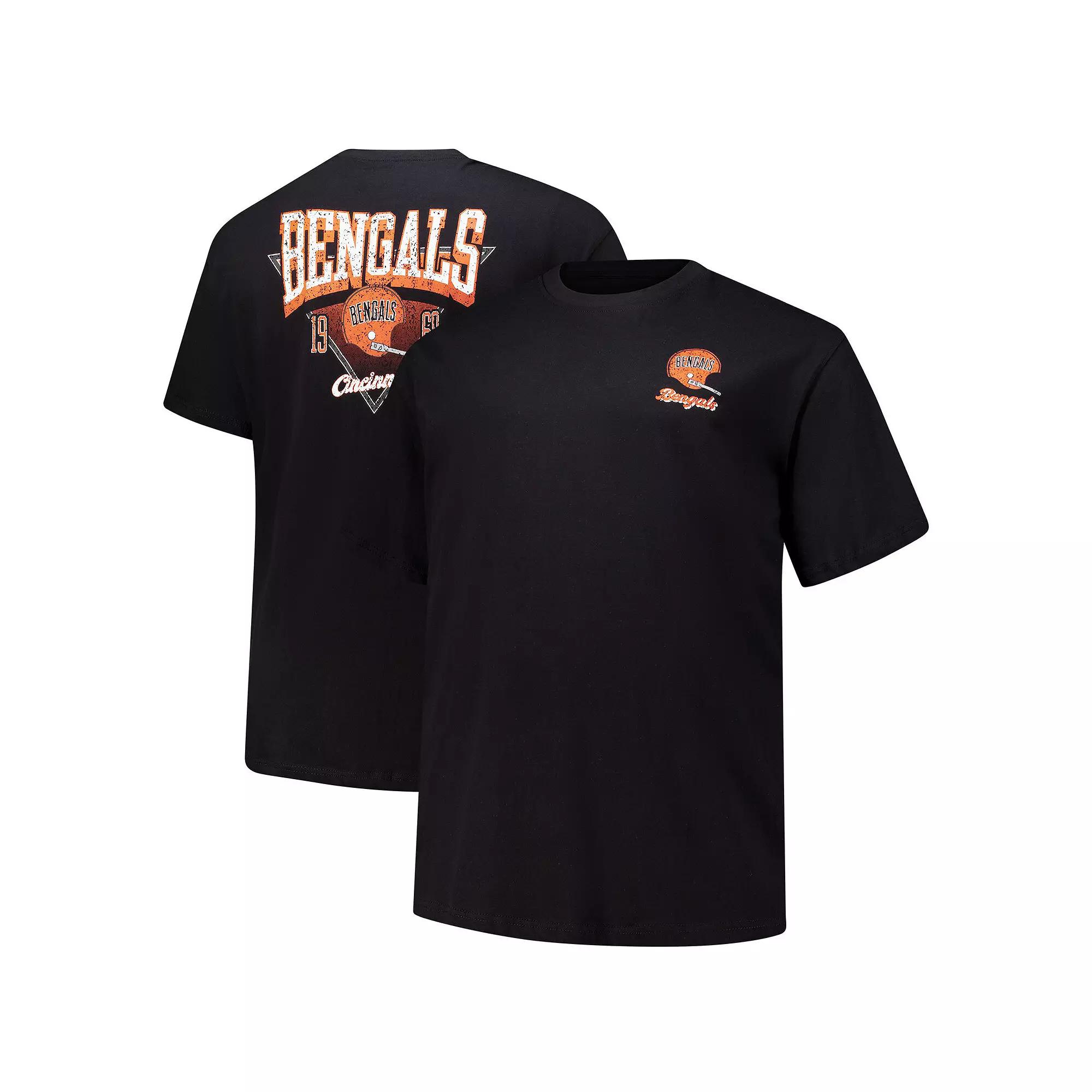 Men's Fanatics Black Cincinnati Bengals Big & Tall Throwback Logo T-Shirt, Size: 3XB Product Image