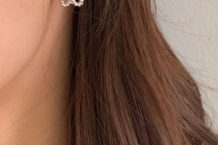 Rhinestone Flower Earrings Product Image