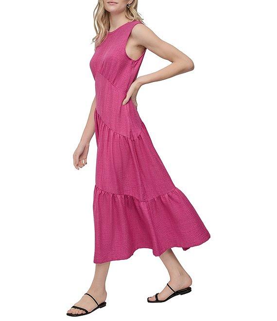 DKNY by Donna Karan Sleeveless Tiered Midi Dress Product Image
