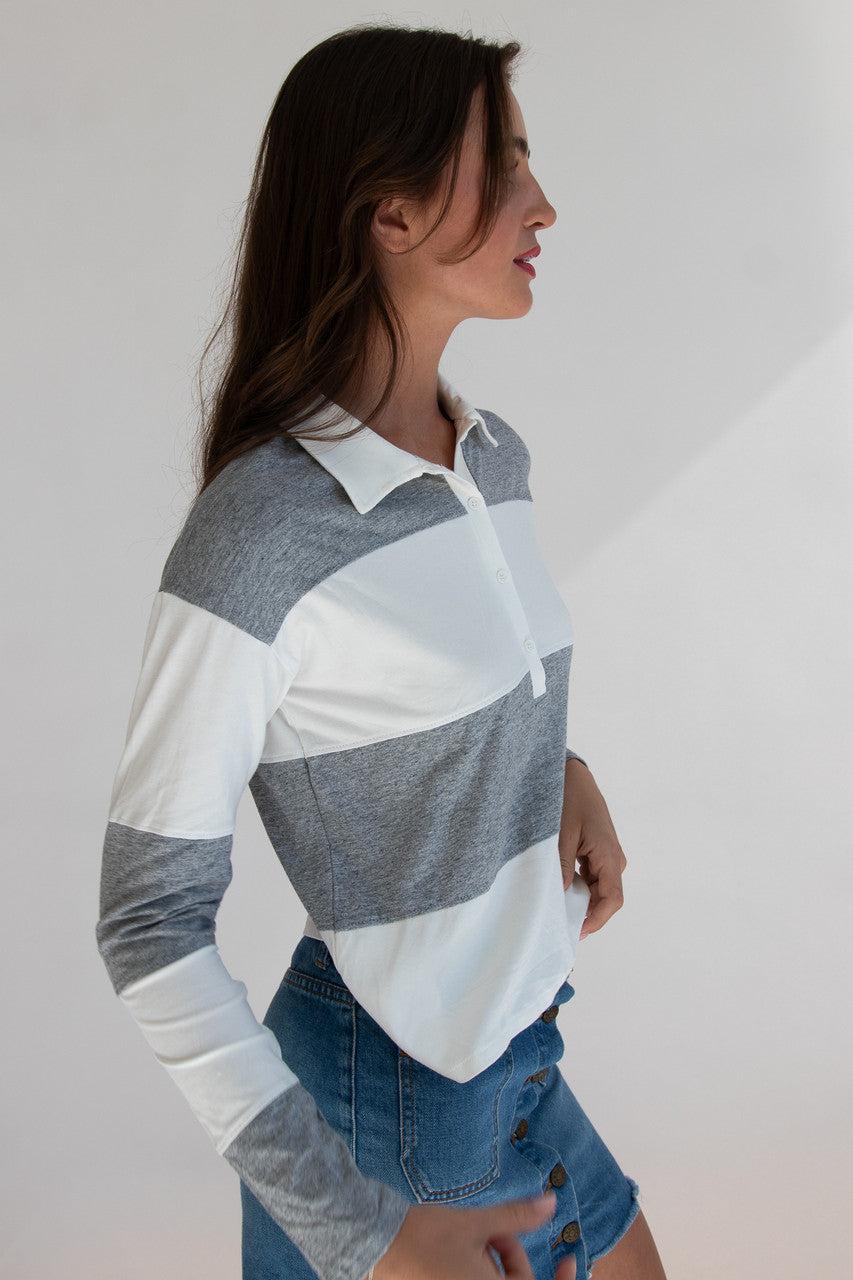 Long Sleeve Rugby Polo Tee Product Image