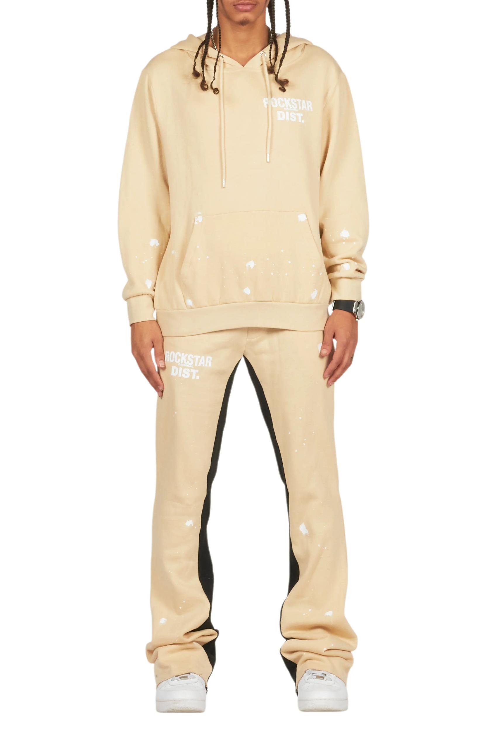 Raffer Beige Hoodie Baggy Fit Pant Track Set Male Product Image