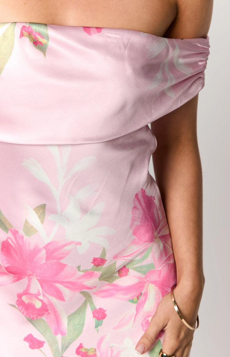 Seraphina Pink Floral Print Off The Shoulder Maxi Dress Baby Product Image