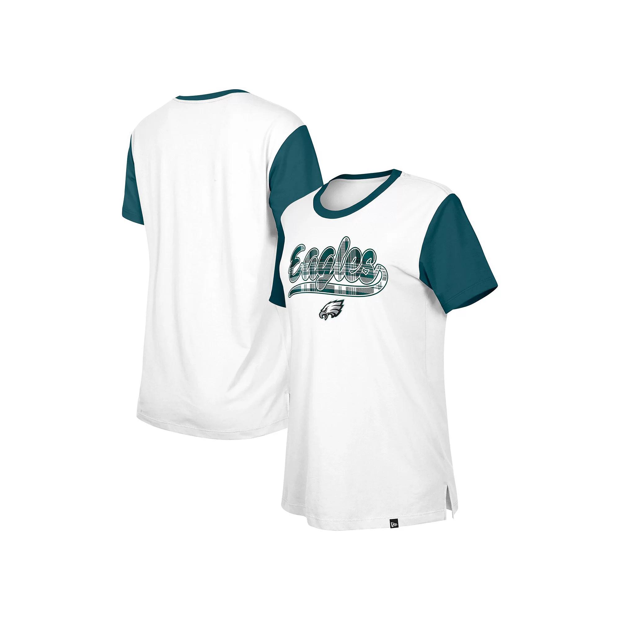 Women's New Era White/Midnight Green Philadelphia Eagles 3rd Down T-Shirt, Size: Medium Product Image