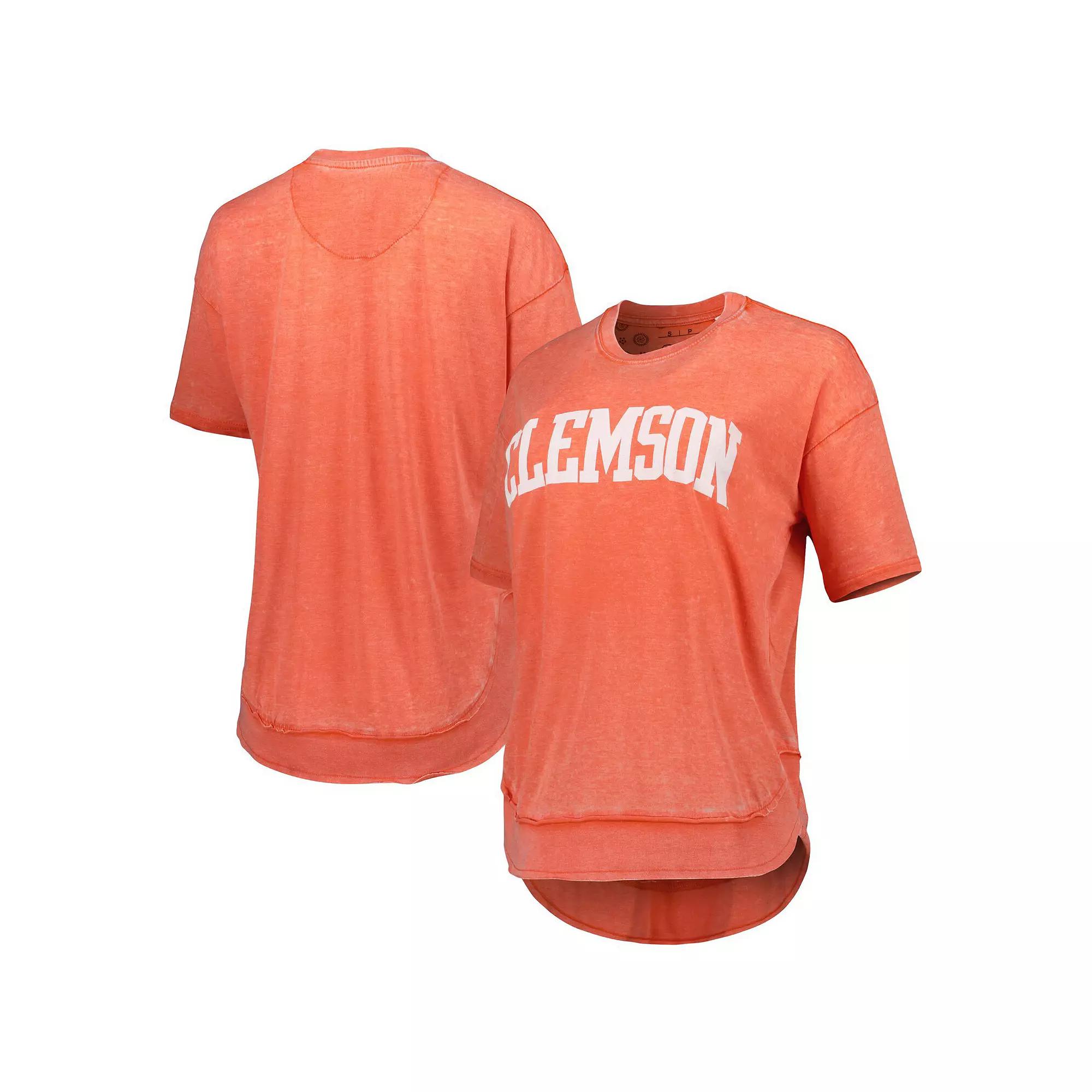 Women's Pressbox Orange Clemson Tigers Arch Poncho T-Shirt, Size: Small Product Image