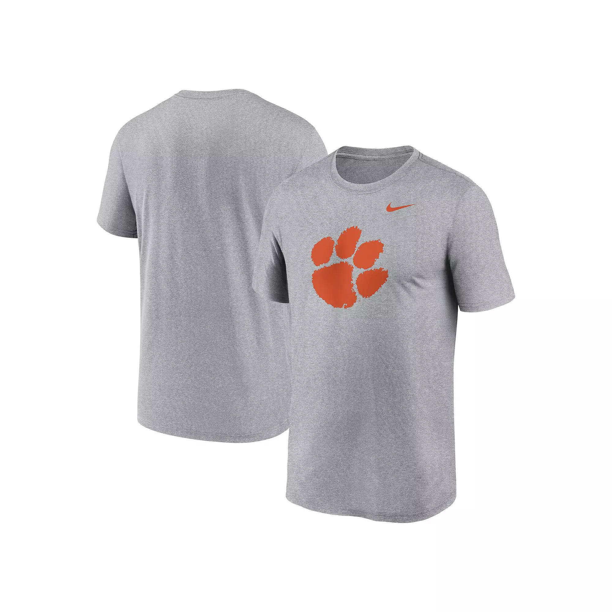 Men's Nike Heather Gray Clemson Tigers Primetime Legend Logo T-Shirt, Size: 2XL, Grey Product Image