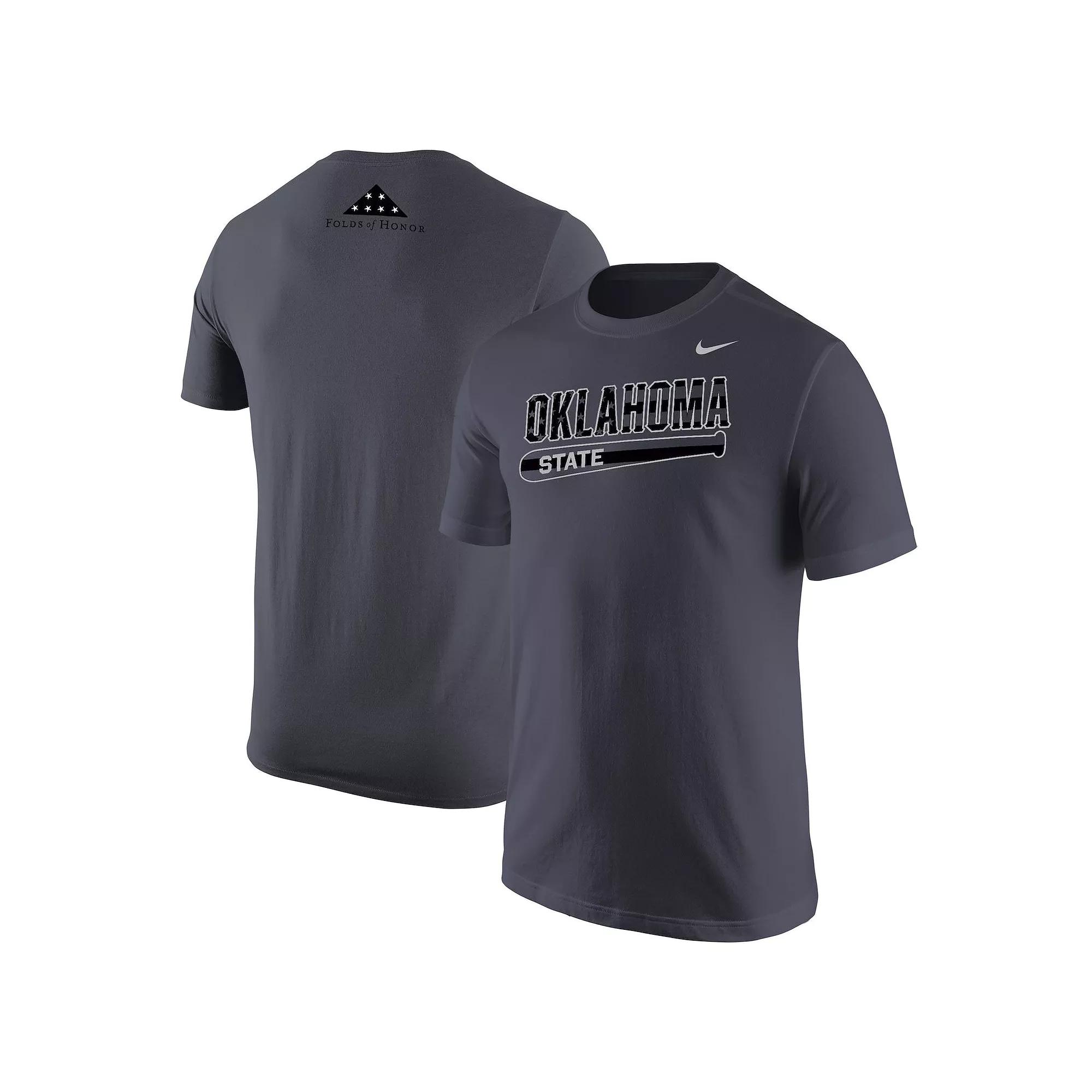 Men's Nike Anthracite Oklahoma State Cowboys Folds of Honor T-Shirt, Size: Medium, Grey Product Image