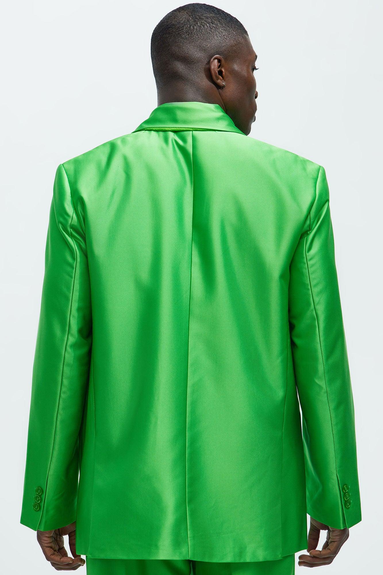 Call On Me Boxy Double Breasted Suit Jacket - Green Product Image