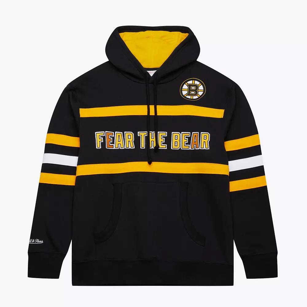Men's Mitchell & Ness Black Boston Bruins Head Coach Slogan Pullover Hoodie,  Product Image