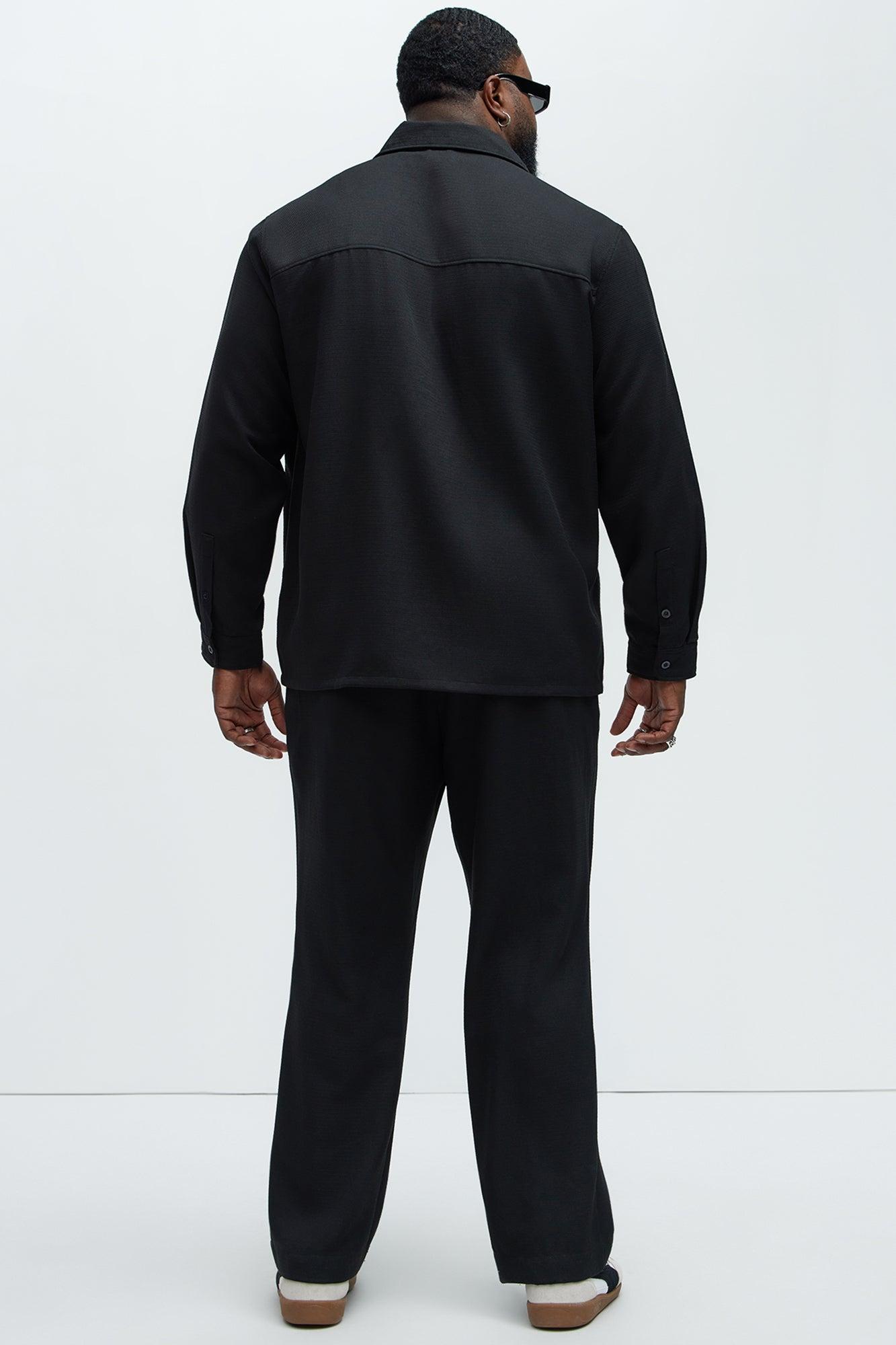 Kerr Pleated Straight Trousers - Black Product Image