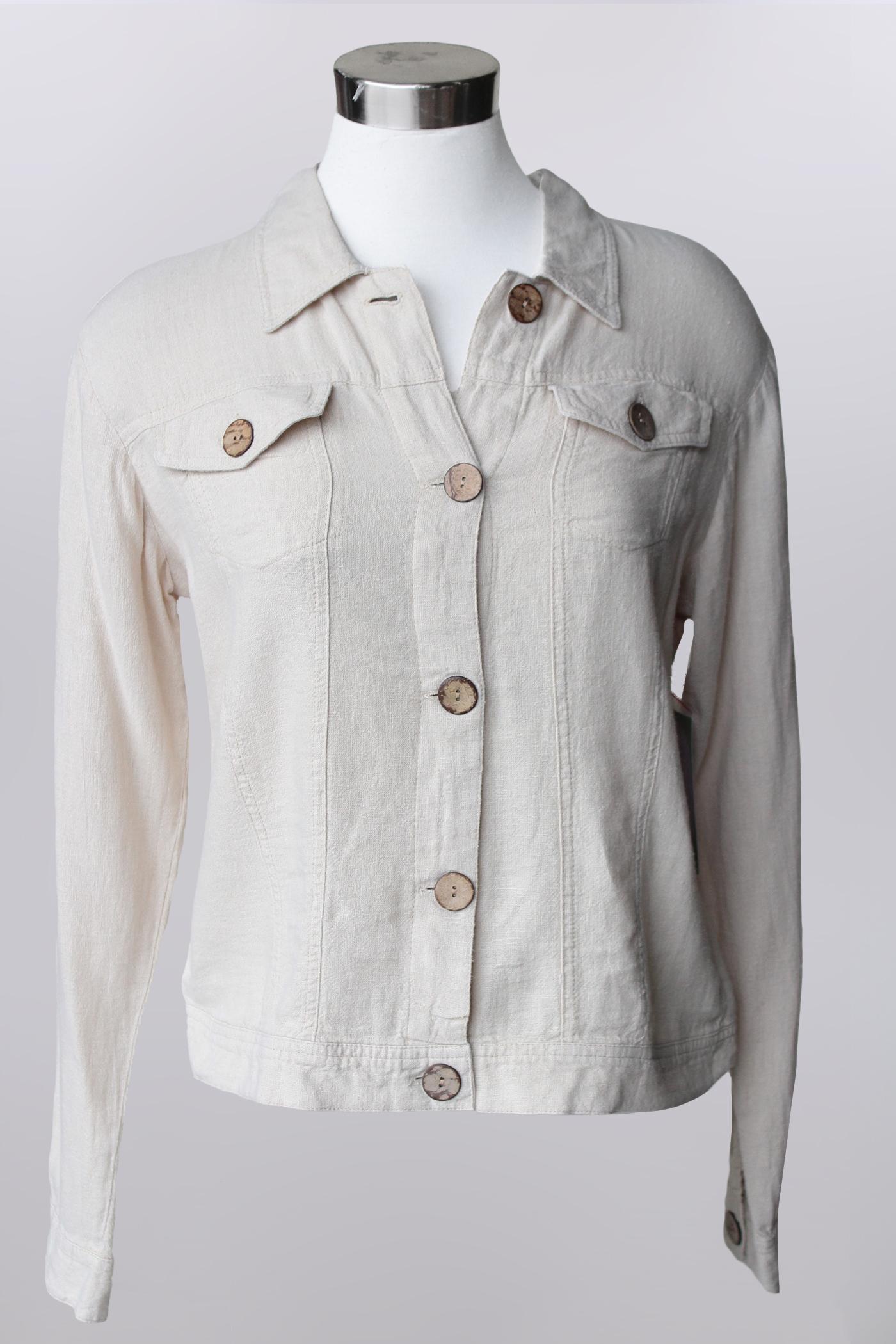 Linen Blend Button Up Jacket Product Image