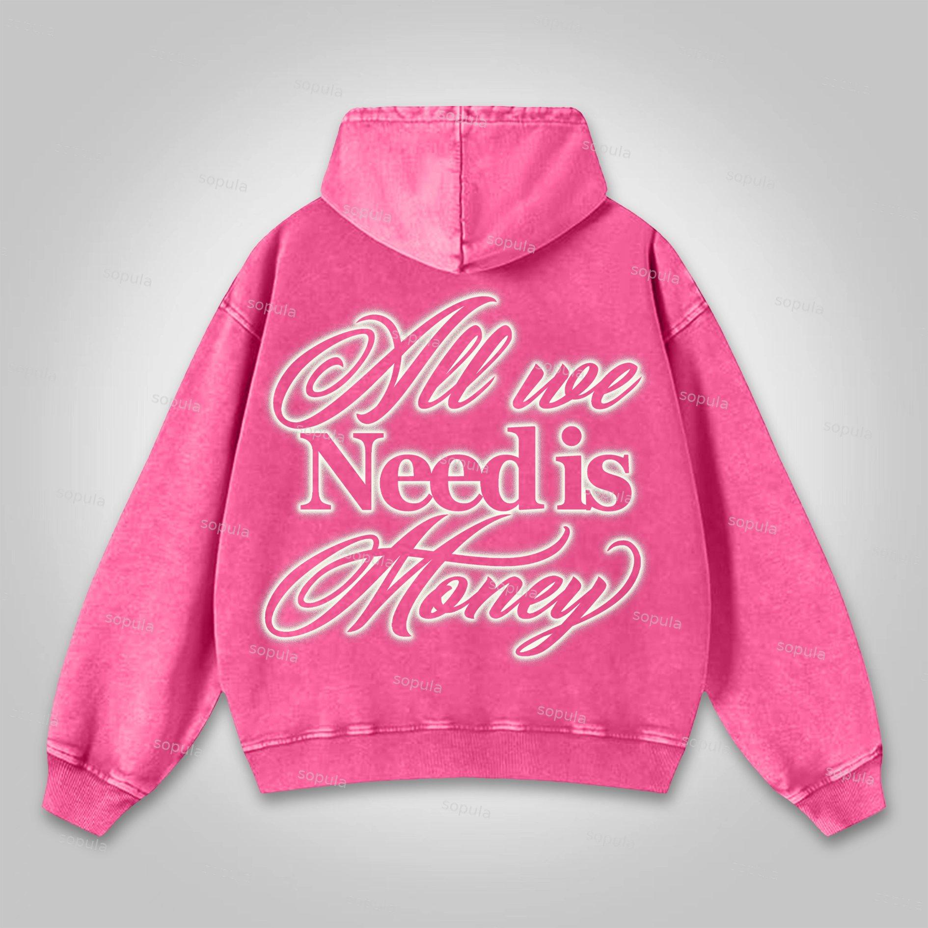 Sopula All We Need Is Money Washed Hoodie Product Image