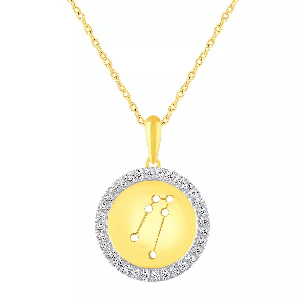 Royal Aura 1/4 Carat T.W. Diamond Halo Zodiac Pendant Necklace, Women's,  Product Image
