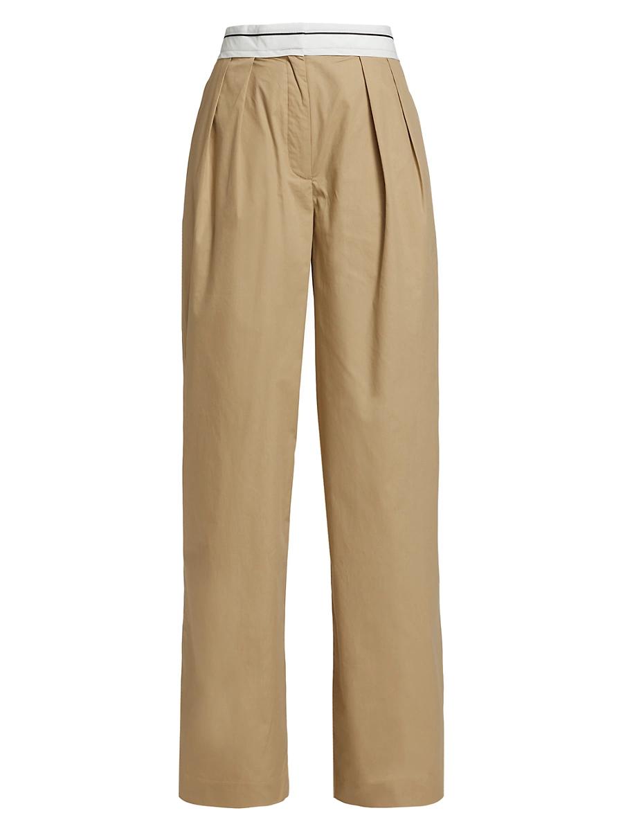 Womens Tamira Cotton Poplin Wide-Leg Pants Product Image