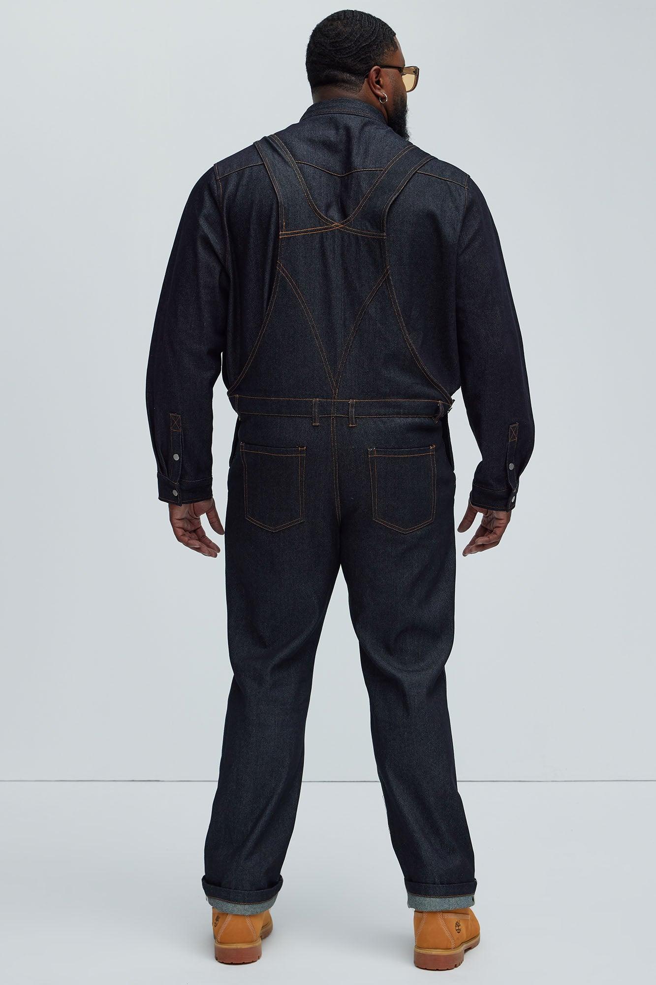 Collin Raw Denim Overalls - Indigo Product Image
