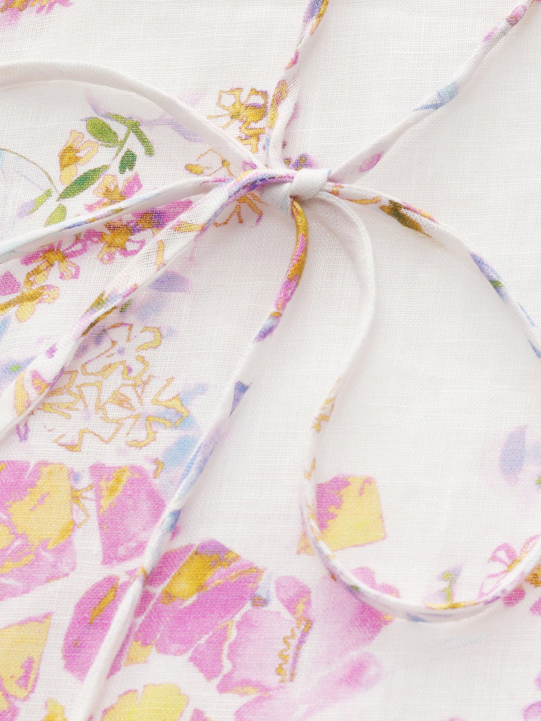 100% Linen Rose Print Women Halterneck Slip Maxi Dress Product Image