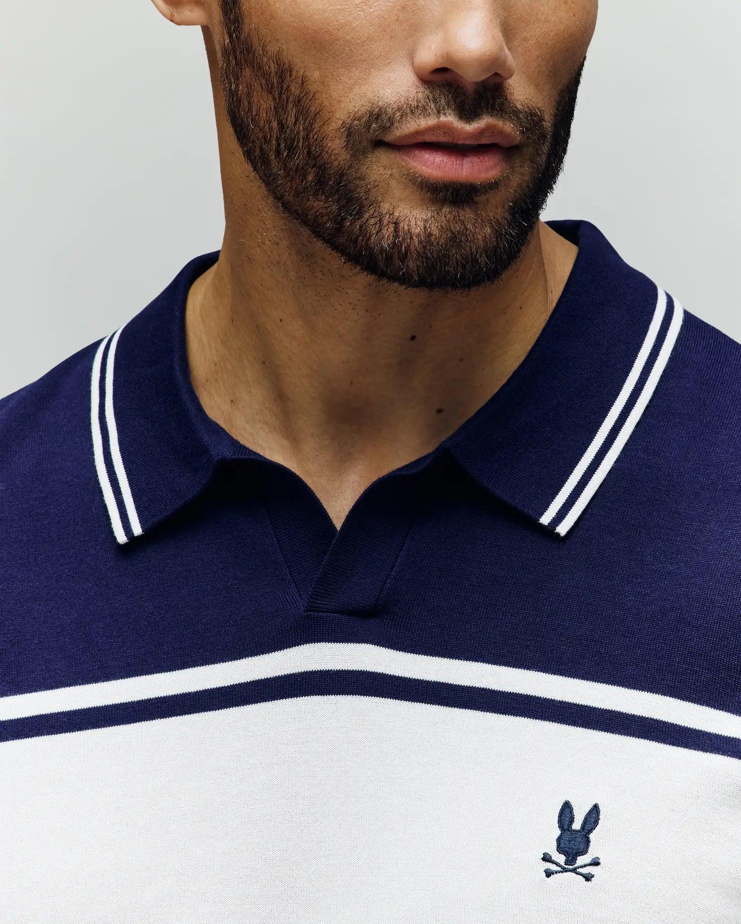 MENS ZAVIAN STRIPE KNIT POLO - MT0400055 Product Image