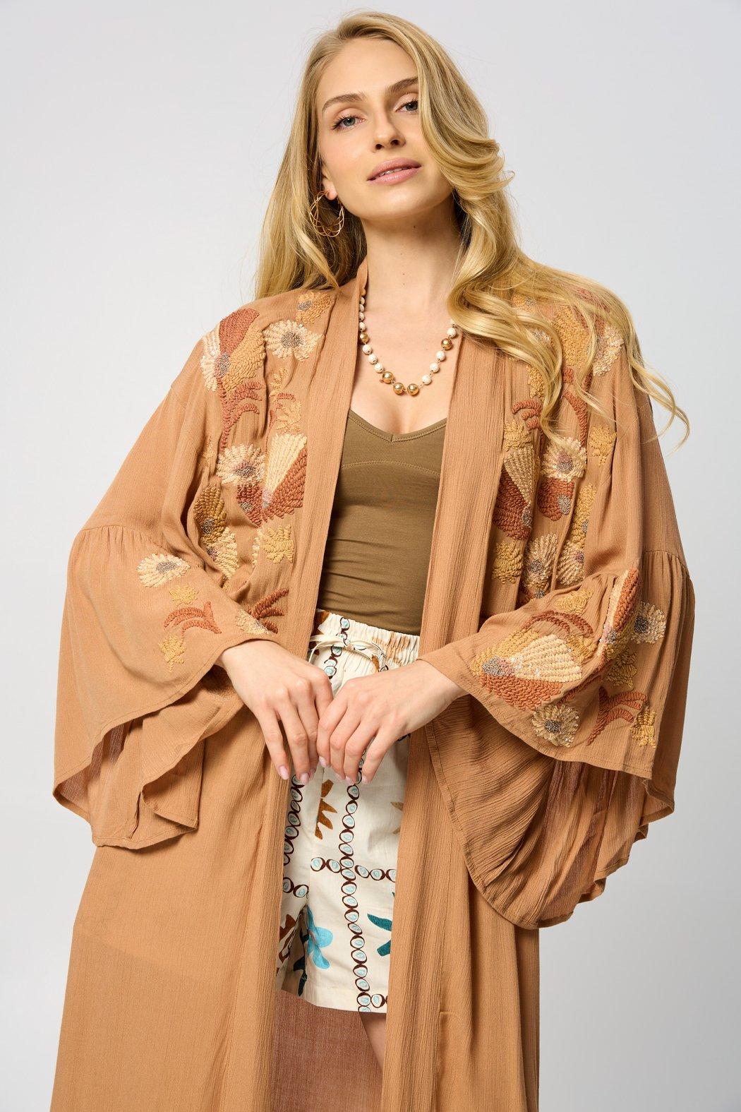 Floral Embellished Long Kimono Product Image