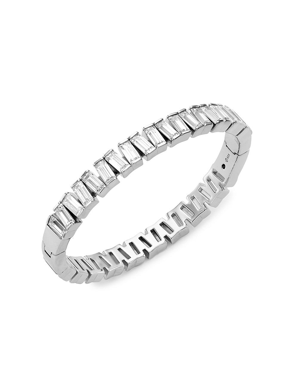 Womens Revelry Sterling Silver & Cubic Zirconia Hinge Bangle Product Image