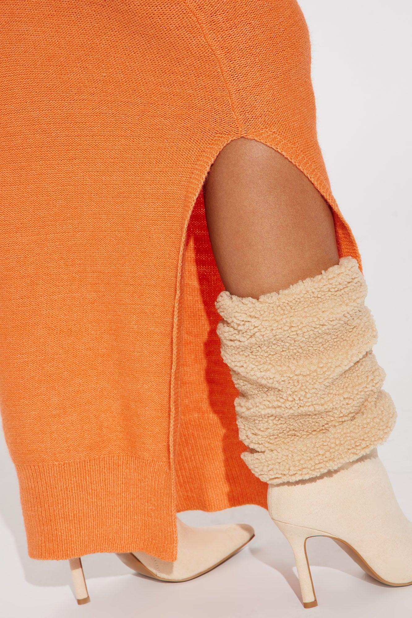 Ivy Sweater Maxi Dress - Orange/combo Female Product Image