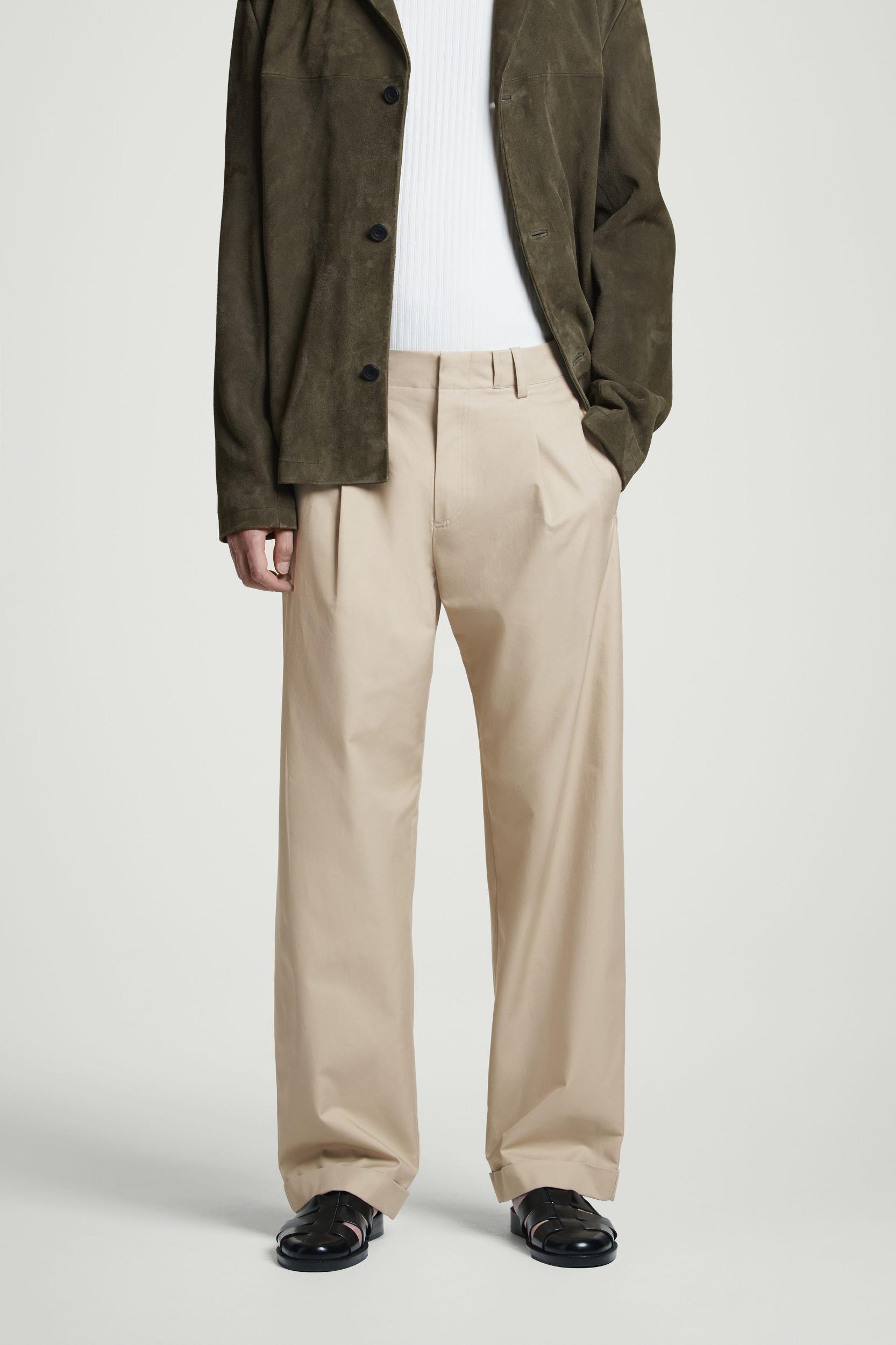 TAPERED COTTON TURN-UP PANTS Product Image