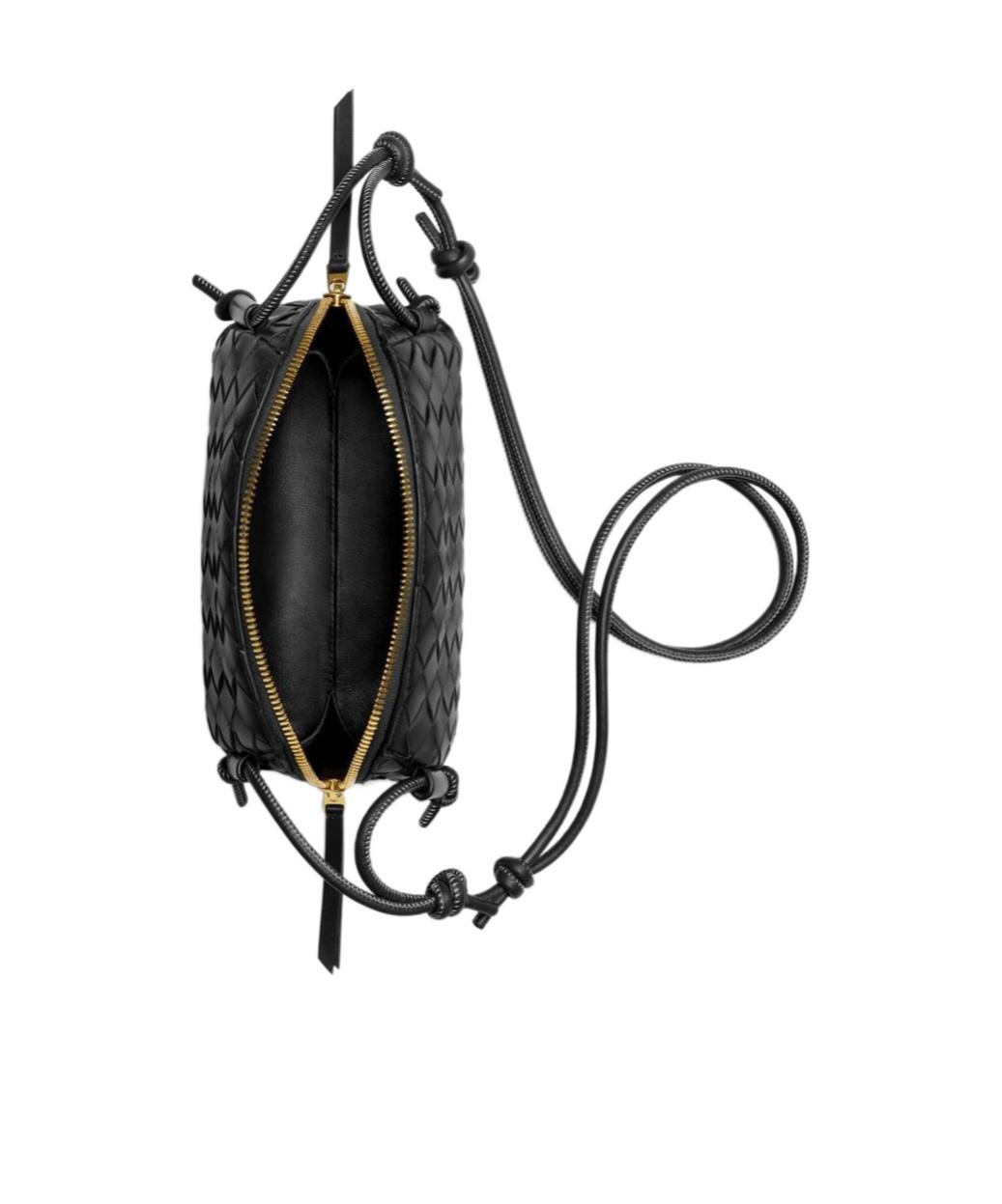 BOTTEGA VENETA Concert Mini Intrecciato Leather Pouch In Black Product Image