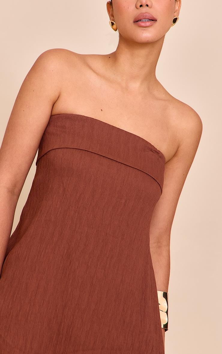  Chocolate Bandeau Asymmetric Drape Detail Top Product Image