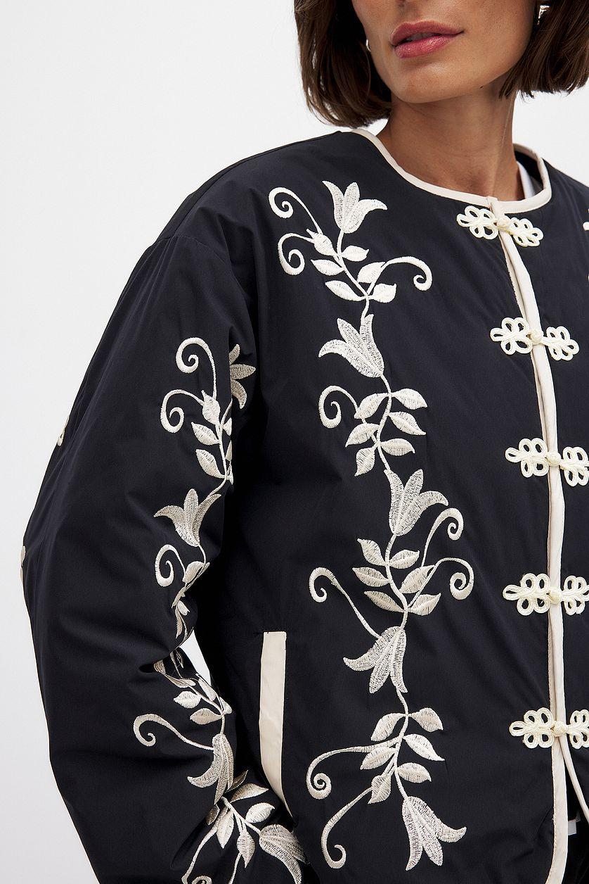 Padded Embroidery Detail Jacket Product Image