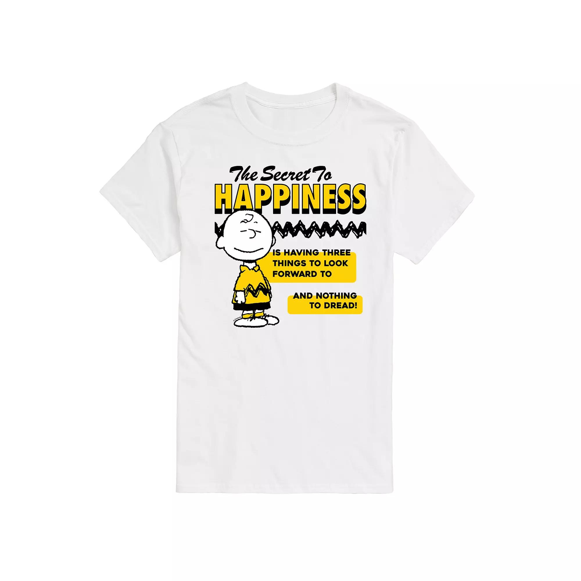 Big & Tall Peanuts Secret To Happiness Graphic Tee, Men's,  Product Image
