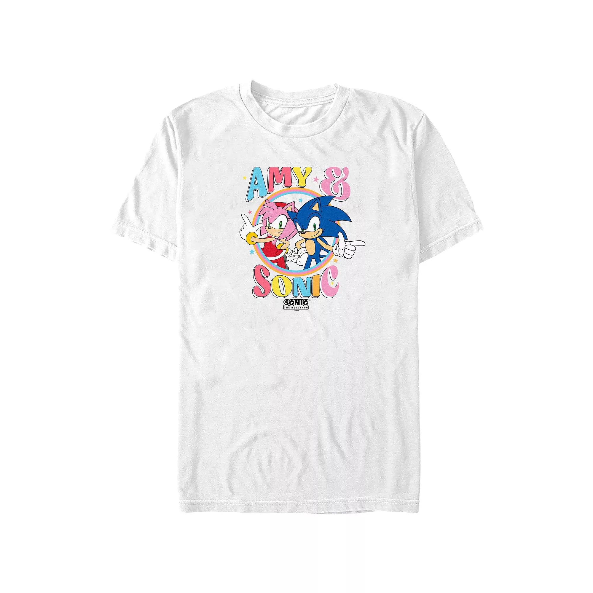 Men's Sonic The Hedgehog Amy And Sonic Graphic Tee,  Product Image