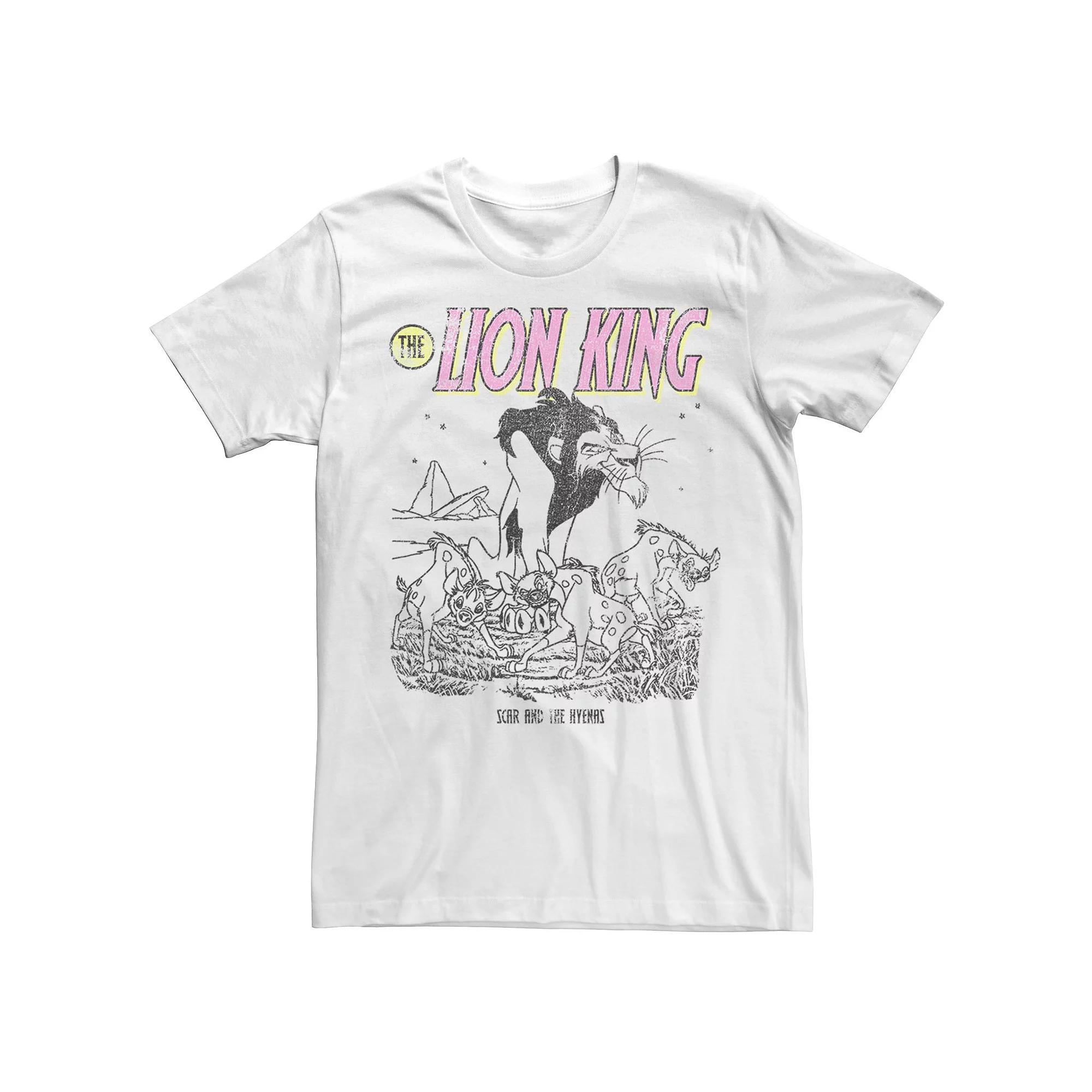 Men's Disney's The Lion King Distressed Scar and Hyenas Tee, Size: Large, White Product Image