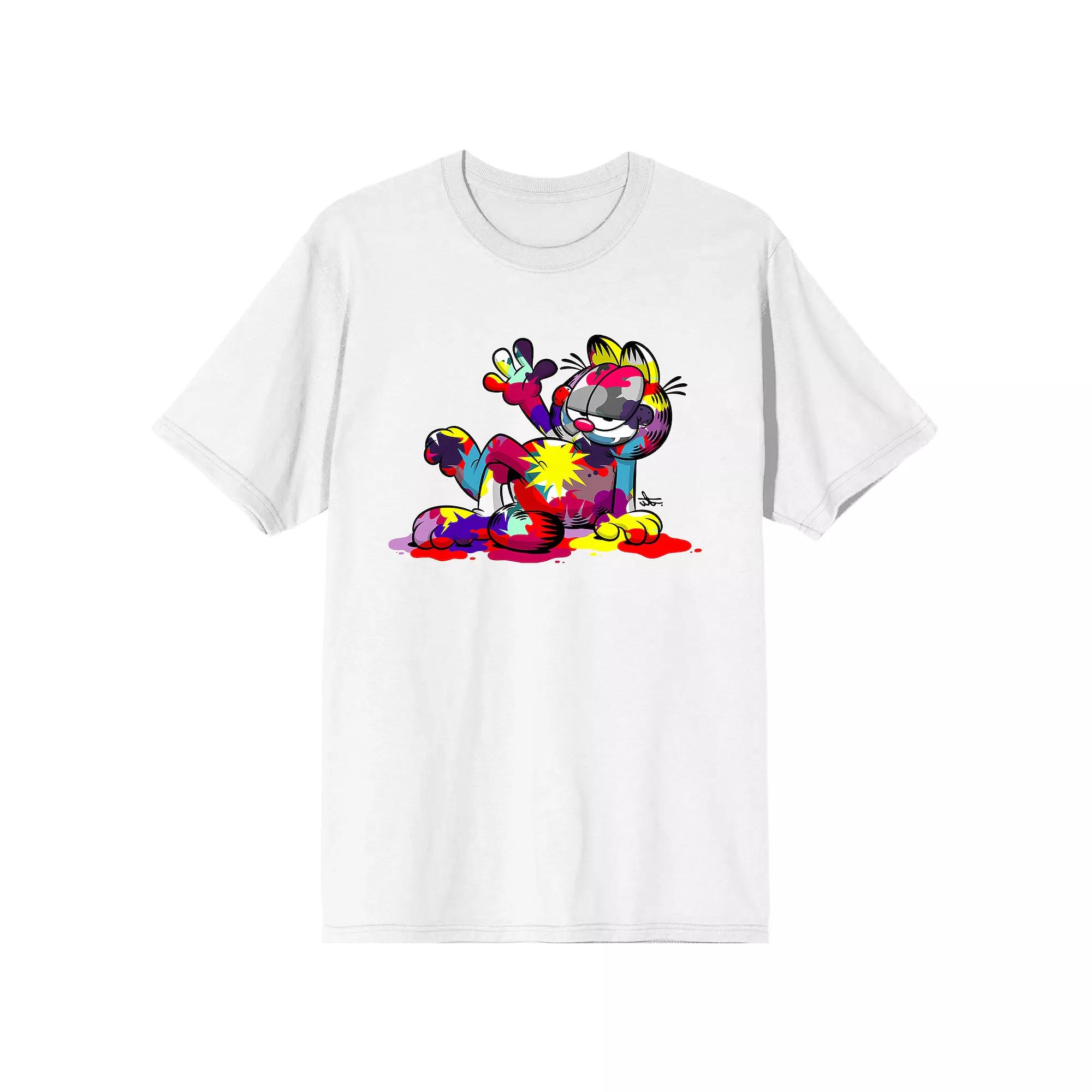 Men's Garfield Multicolored Paint Graphic Tee,  Product Image