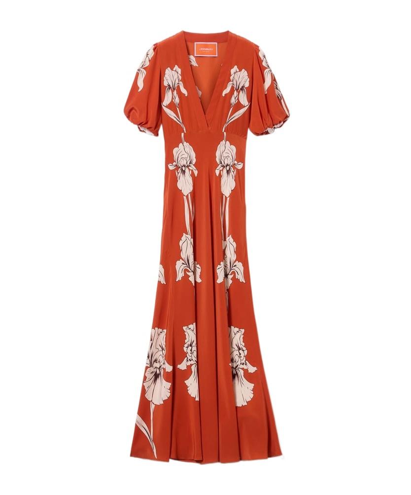 LA DOUBLEJ Marlene Floral-print Silk-crepe Maxi Dress In Iris Placée Product Image